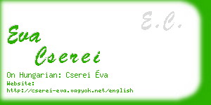eva cserei business card