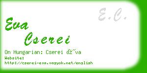 eva cserei business card